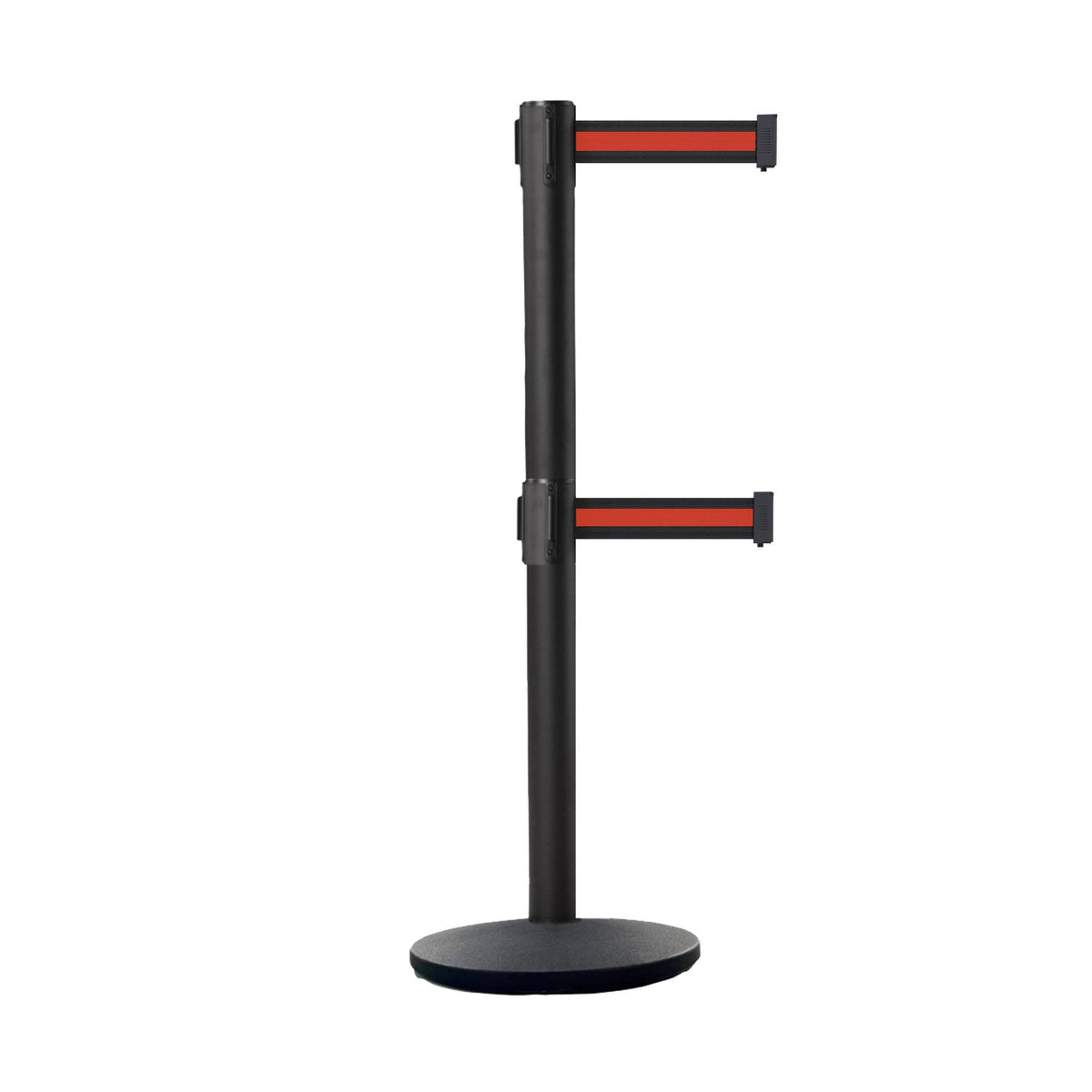 Retractable Belt Barrier Black Post Cast Iron Base 11 ft. Belt V246834