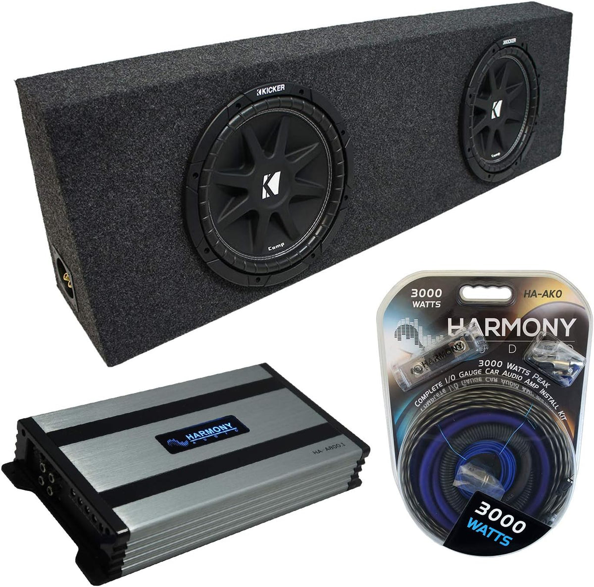 Dual 10 Sub Box Enclosure & Amp C631454