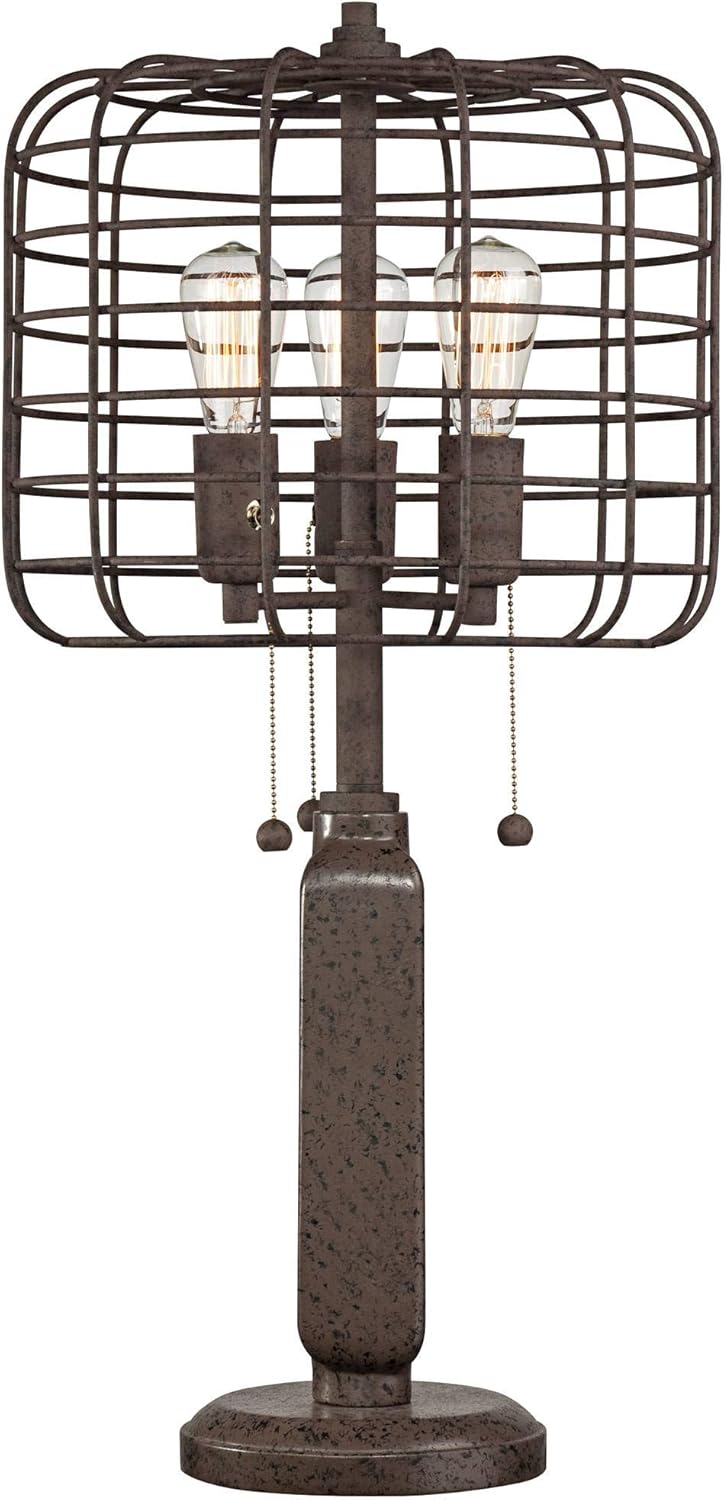 Industrial LED Dimmable Table Lamp Rust Metal T8710