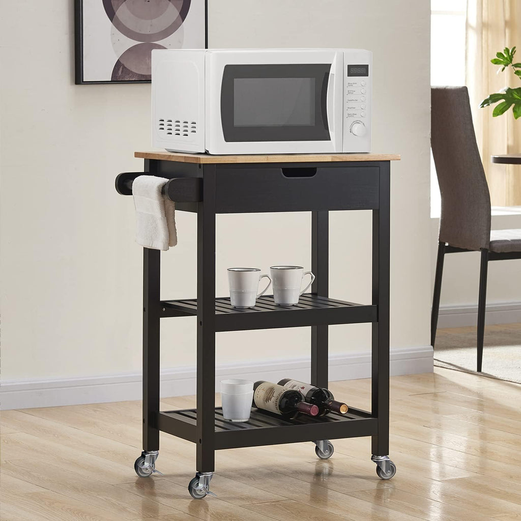 White Rolling Kitchen Cart with Wheels Y103984