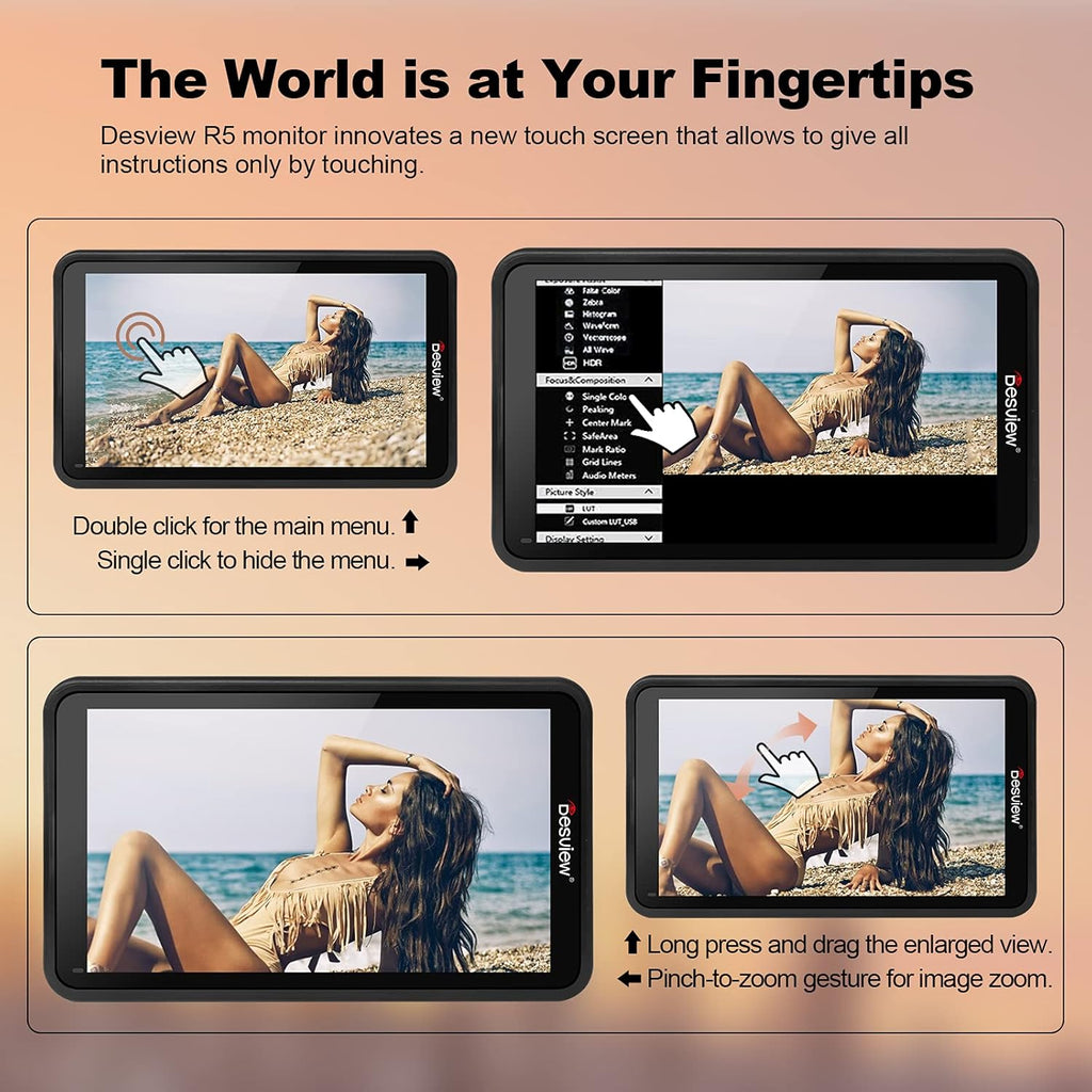 5.5 inch Touch Screen Camera Monitor 1920x1080 IPS 4K B7408