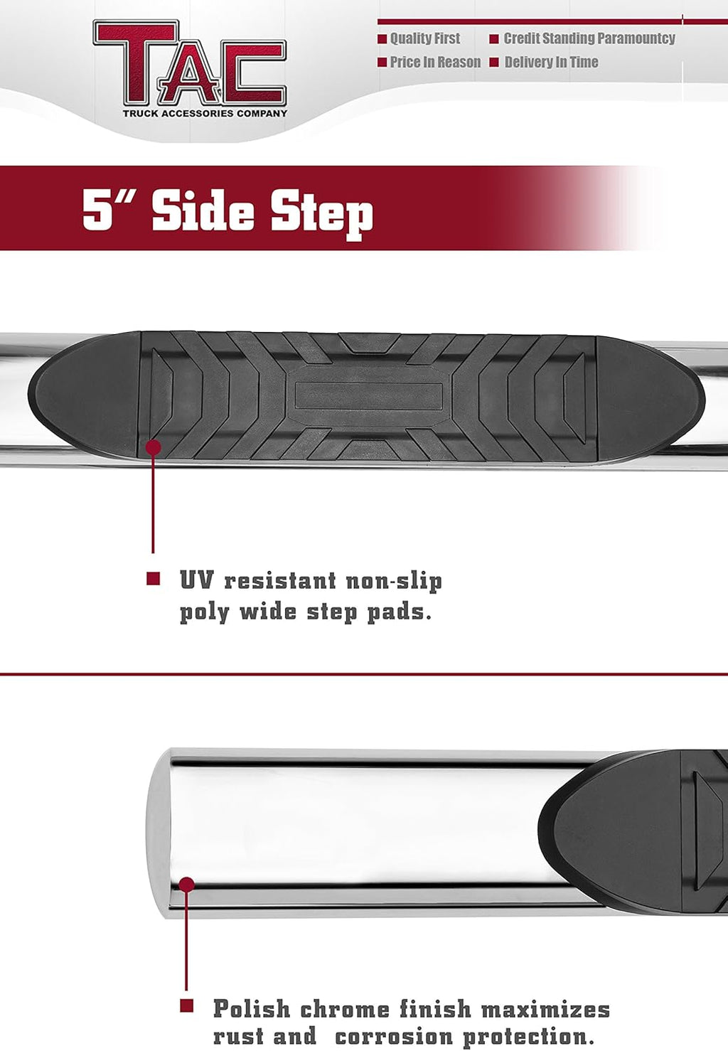 Stainless Steel Side Steps Running Boards 2Pcs S927