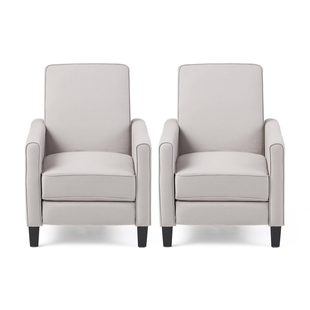 Navy Blue Fabric Recliner Set of 2 U6354