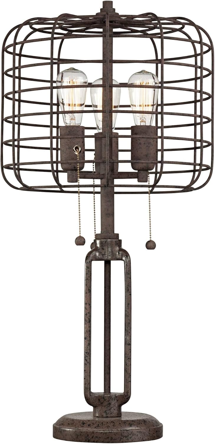 Industrial LED Dimmable Table Lamp Rust Metal T8710