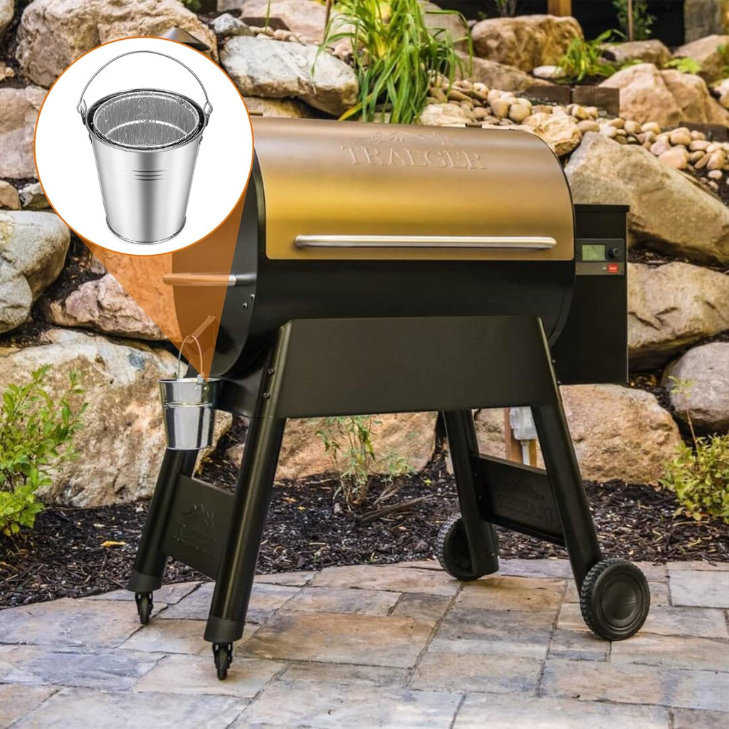 Grill Grease Drip Bucket with 10-Pack Foil Liners I6963