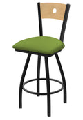 Swivel Counter Stool with Black Wrinkle Finish and Green Seat I99696