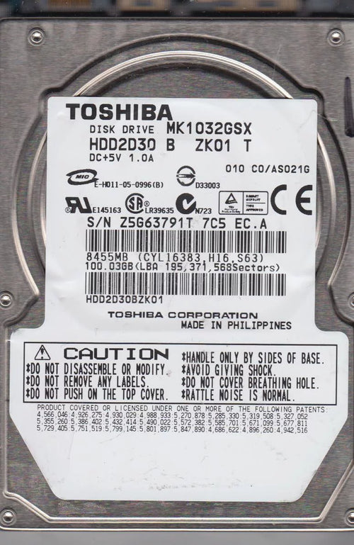 100GB SATA 2.5 Hard Drive K76101