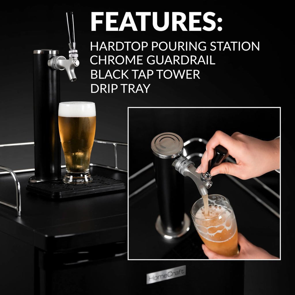 4.9 Cu. Ft. Black Stainless Steel Kegerator Draft Beer Dispenser A1292