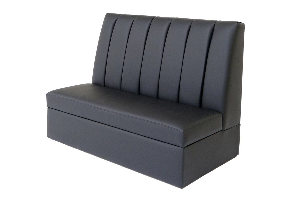 Black Faux Leather Armless Sofa W238608