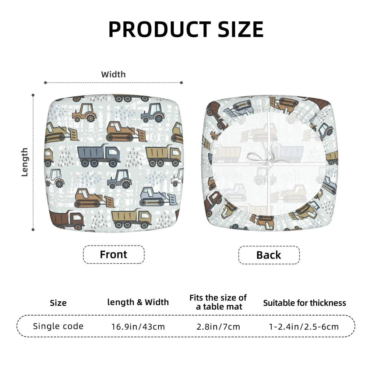 Tractor And Dumper Restaurant Chair Seat Covers O399590