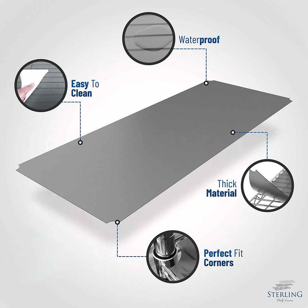 Set of 3 Graphite Shelf Liners B899