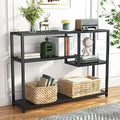Black Console Table with Shelves W4880