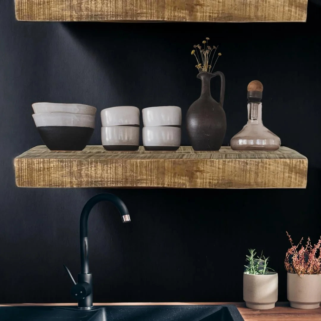 Mango Wood Wall Mounted Shelf T562180