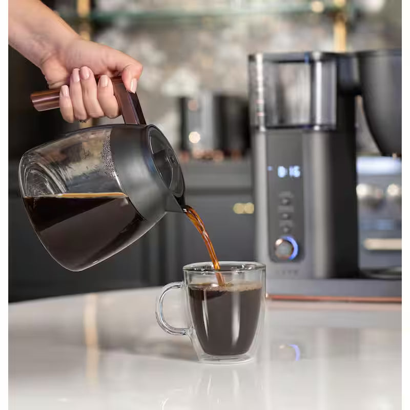 10 Cup Matte Black Drip Coffee Maker with Glass Carafe U646