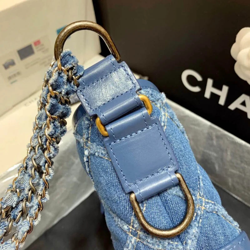 Denim Calfskin Hobo Bag O95999