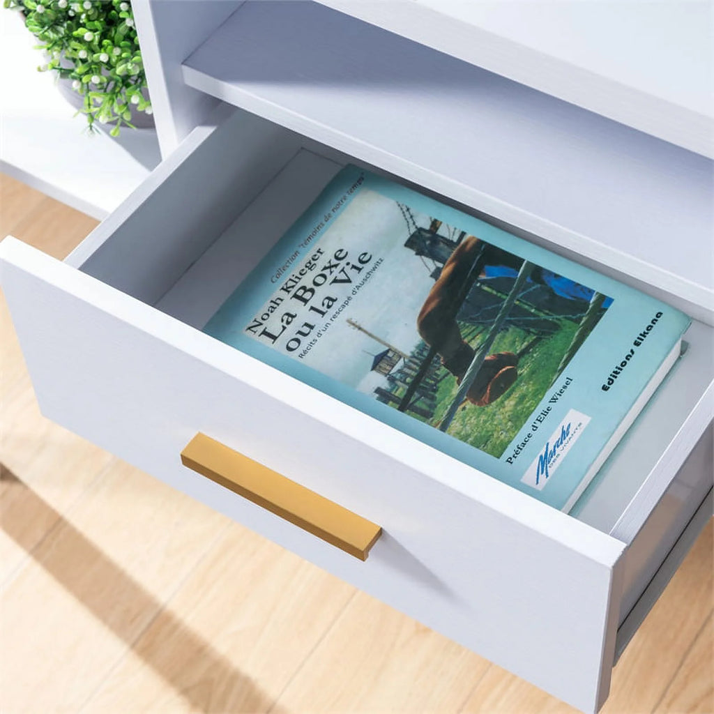 White 1-Drawer Wood Console Table F2284