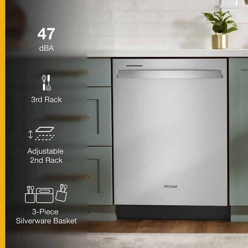 Fingerprint Resistant Stainless Steel Built-In Dishwasher with Third Level Rack U2392