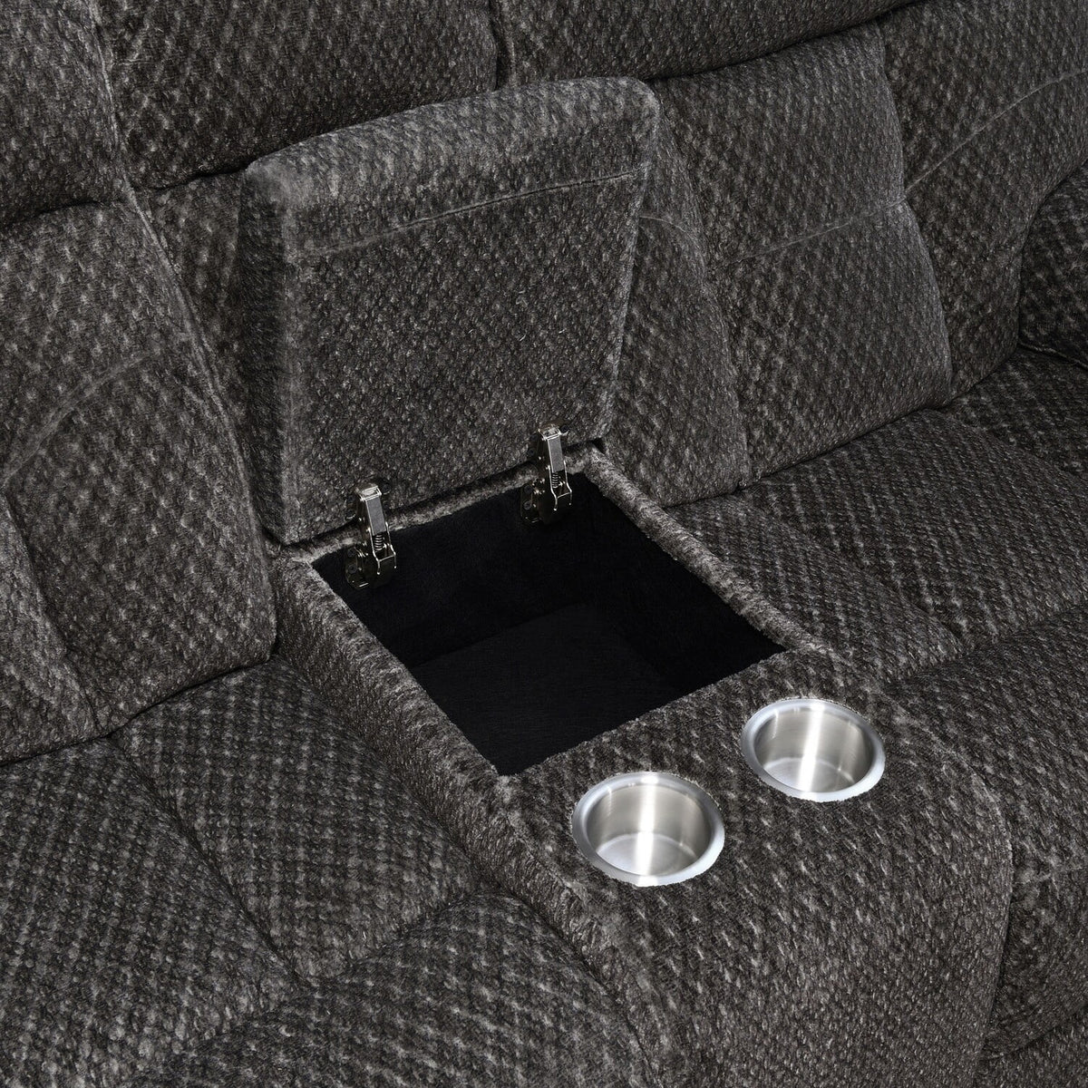 Dark Gray Tufted Dual Recliner Loveseat Q206