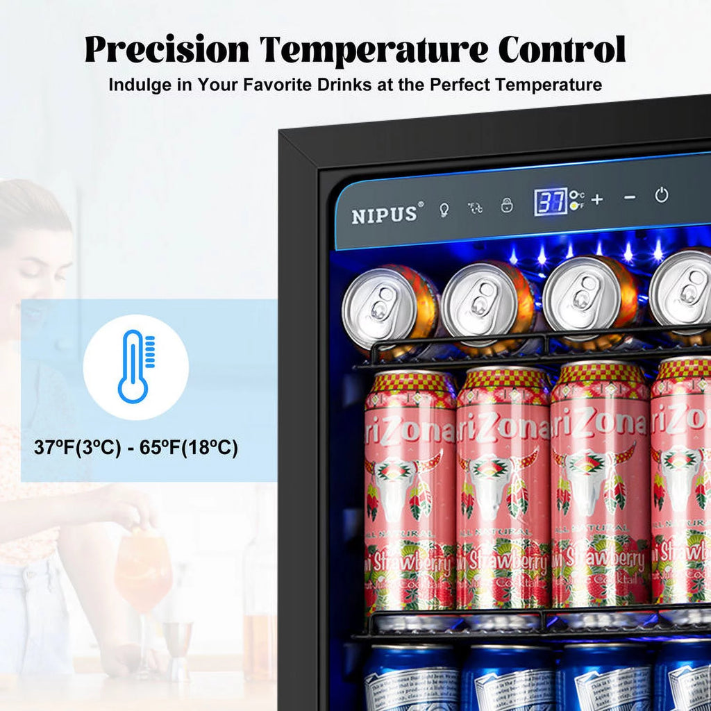 15 inch 130 Can Beverage Refrigerator with French Door A66434