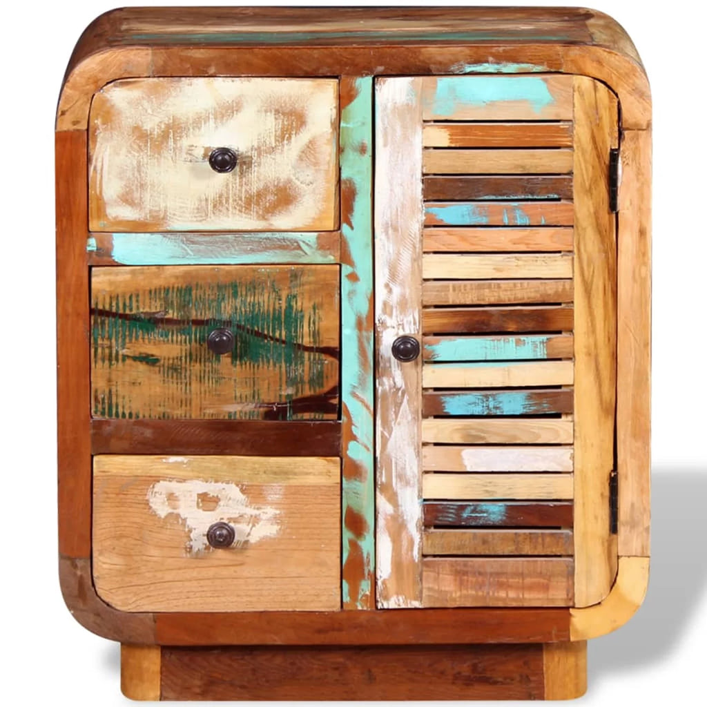 Sideboard Cupboard Cabinet with a Door and 3 Drawers Solid Reclaimed Wood B9955