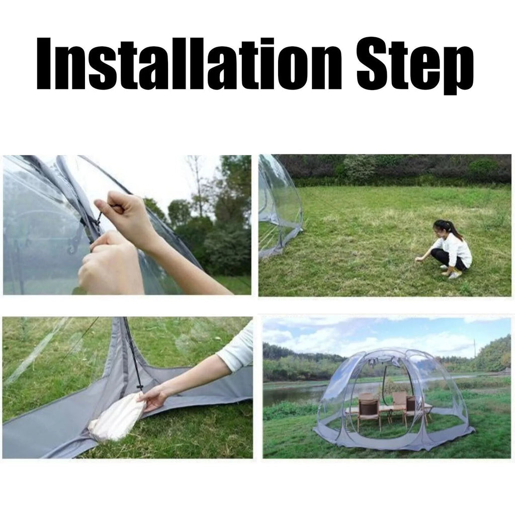 12 x 12 x 7 ft Clear Pop-Up Bubble Tent 6-10 Person with Storage Bag K14211