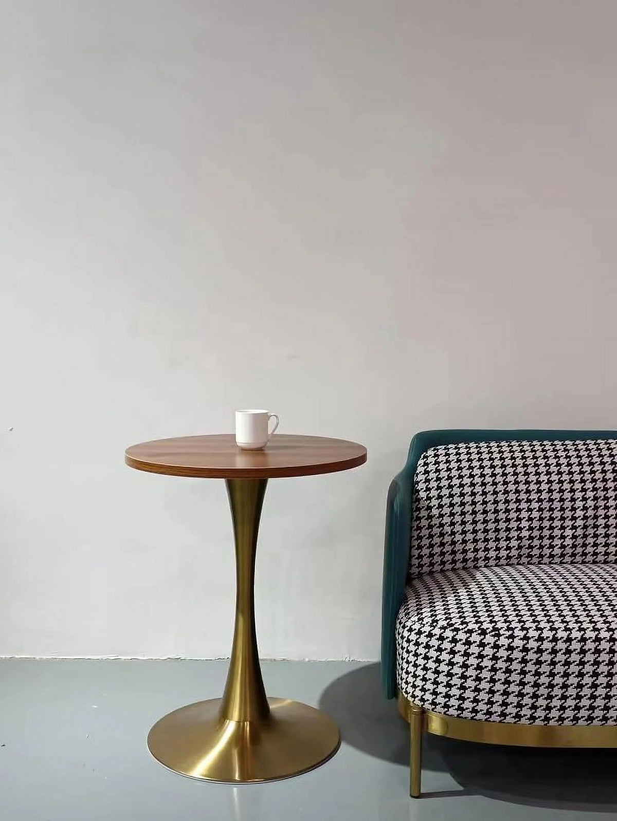 Round Gold Coffee Table Dining Table Side Table for Small Space W73003