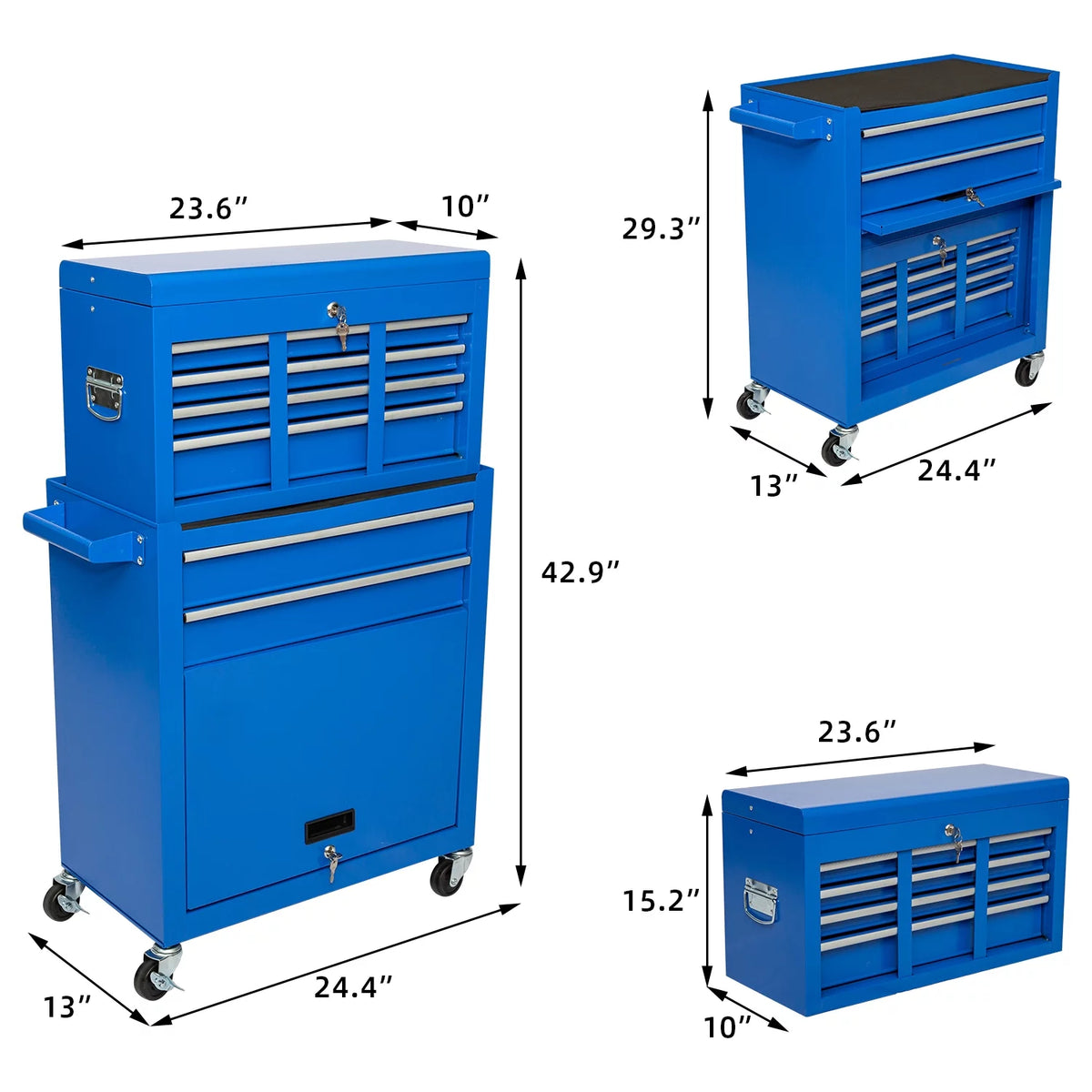 8 Drawer Black Tool Chest with Wheels Z30137