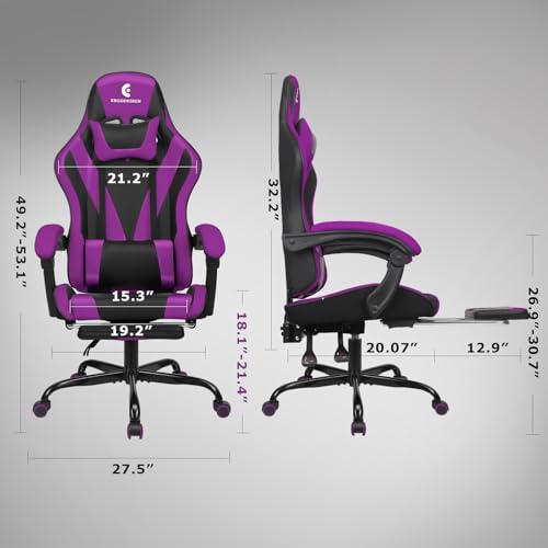 Black Gaming Chair with Footrest K376949