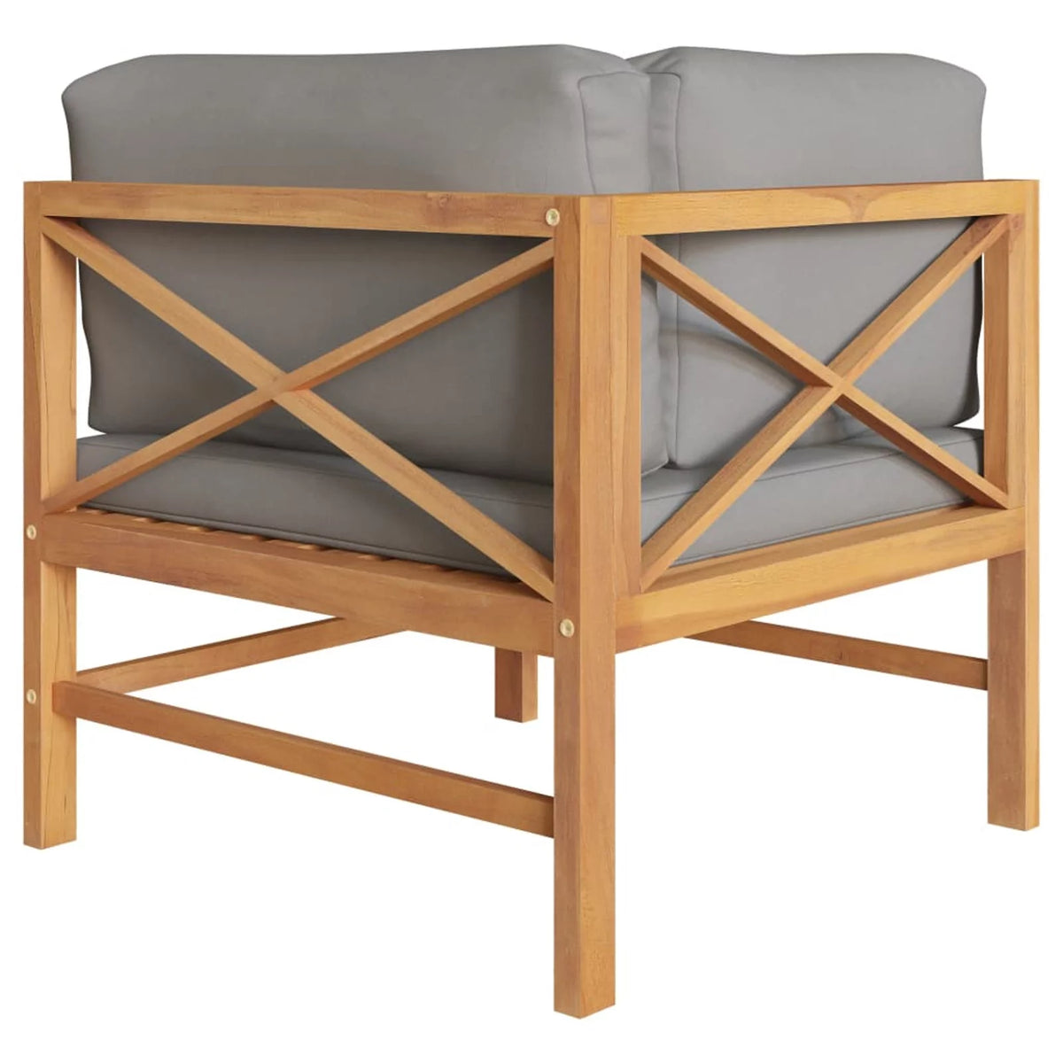 2-Seater Teak Wood Patio Bench with Cushion D42973