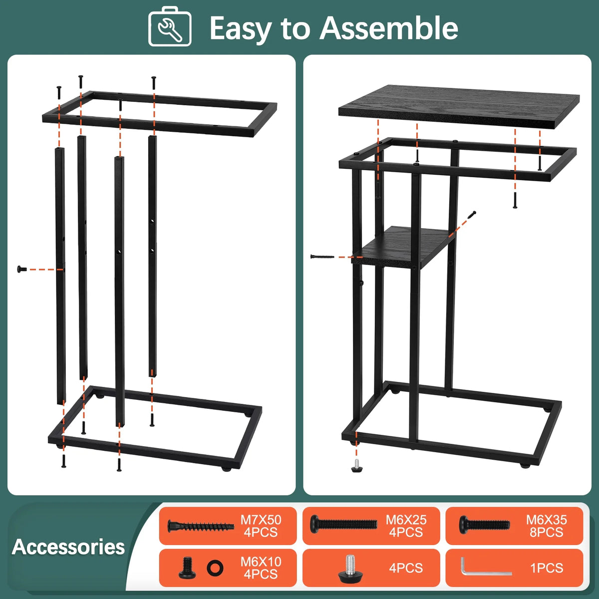 C Shaped End Table D6595