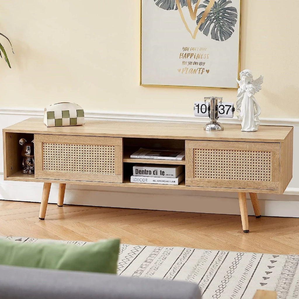 Rattan TV Stand with Storage T10252