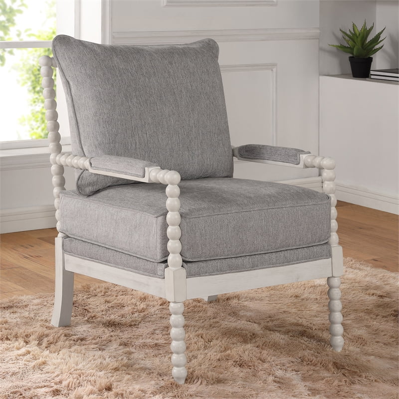Gray Fabric Cushioned Accent Chair Y380