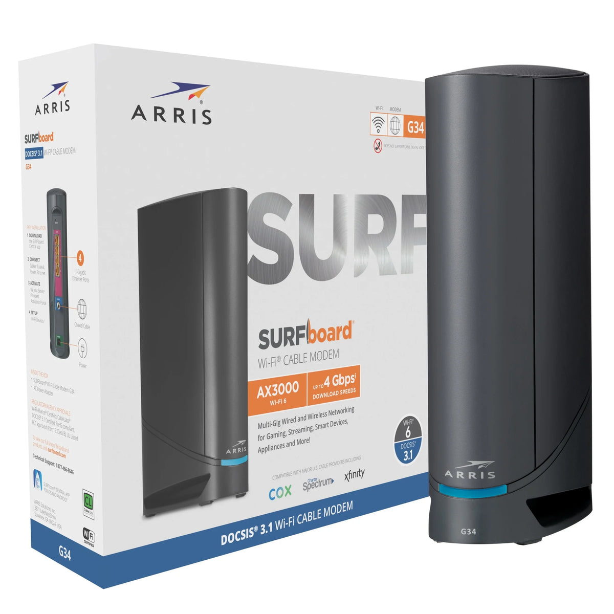 DOCSIS 3.1 Gigabit Cable Modem and AX3000 Wi-Fi 6 Router U537