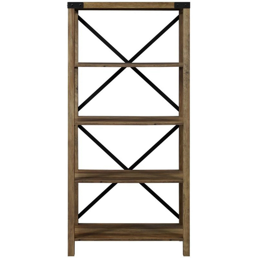 2 Piece Set with 58" TV Stand and Bookcase in Rustic Oak V122677
