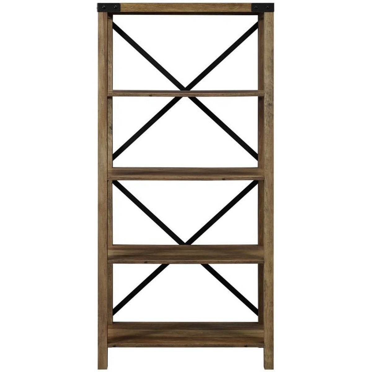 2 Piece Set with 58" TV Stand and Bookcase in Rustic Oak V122677