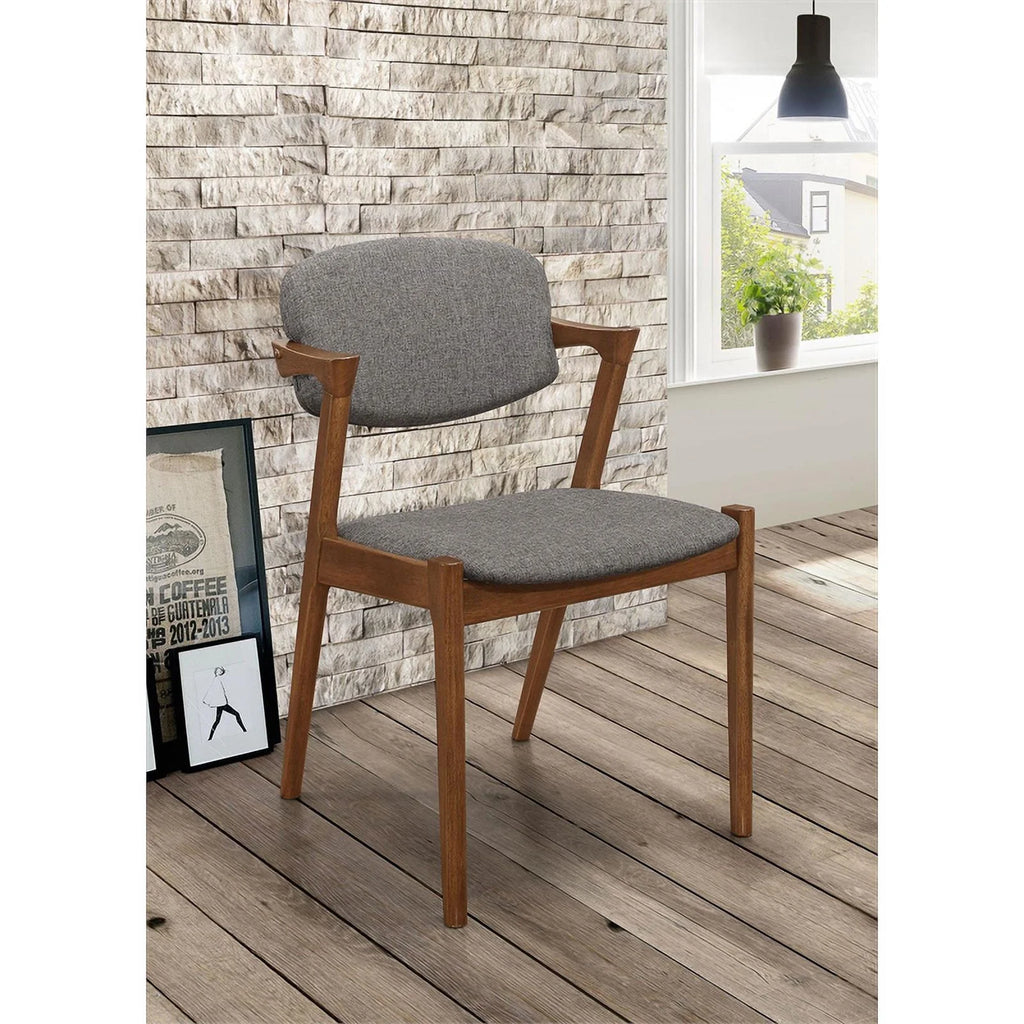 Grey Dark Walnut Dining Side Chairs Set of 2 O339453