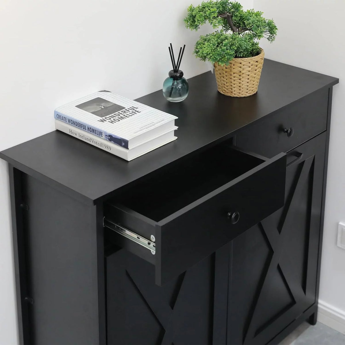 Double Tilt Out Trash Cabinet with Drawers F69144