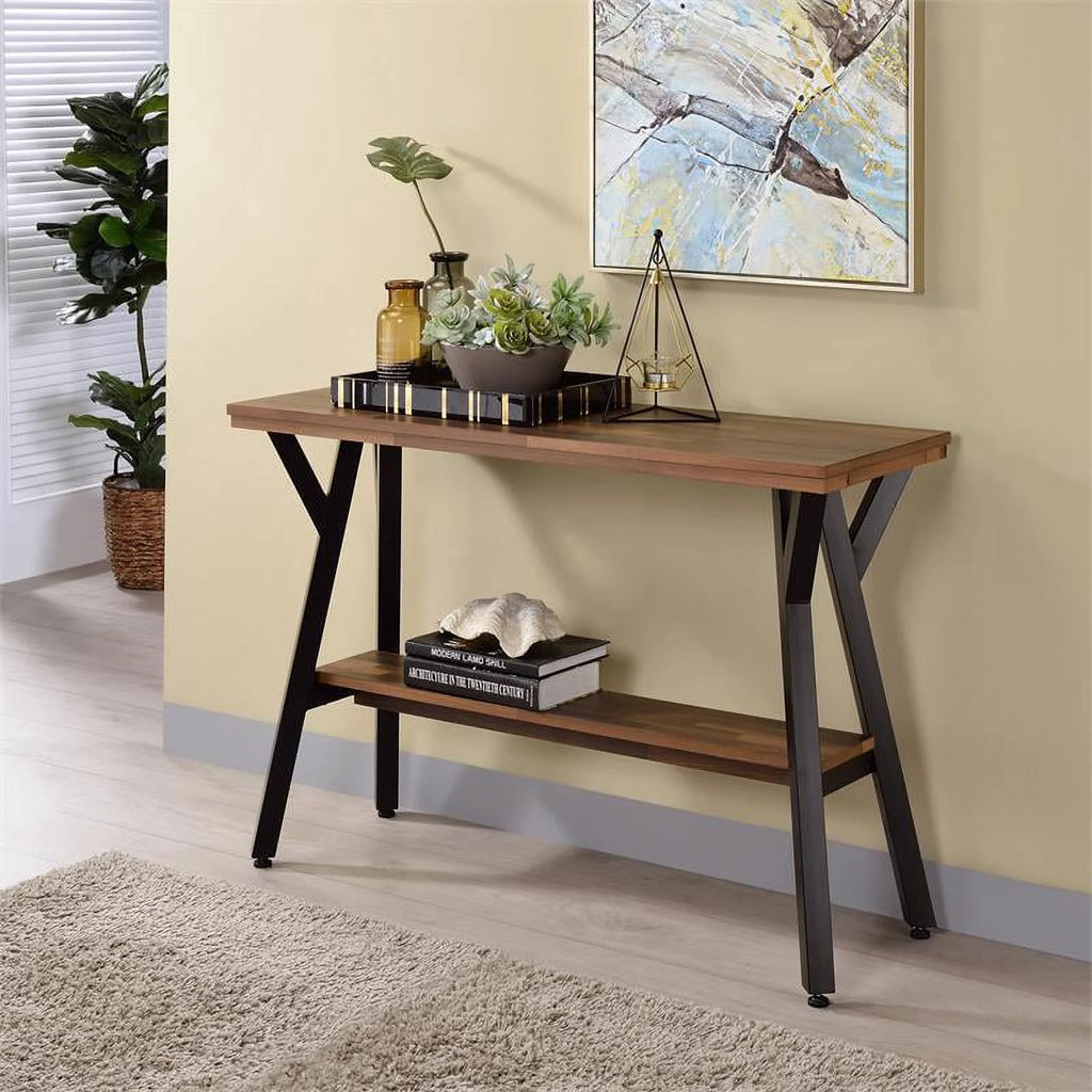 Wood 1-Shelf Console Table in Matte Black L35133