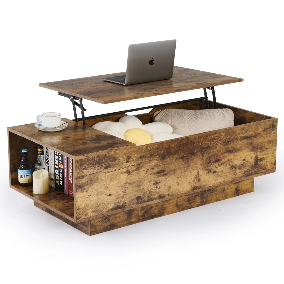 Lift Top Wooden Coffee Table with Storage Compartment M92826