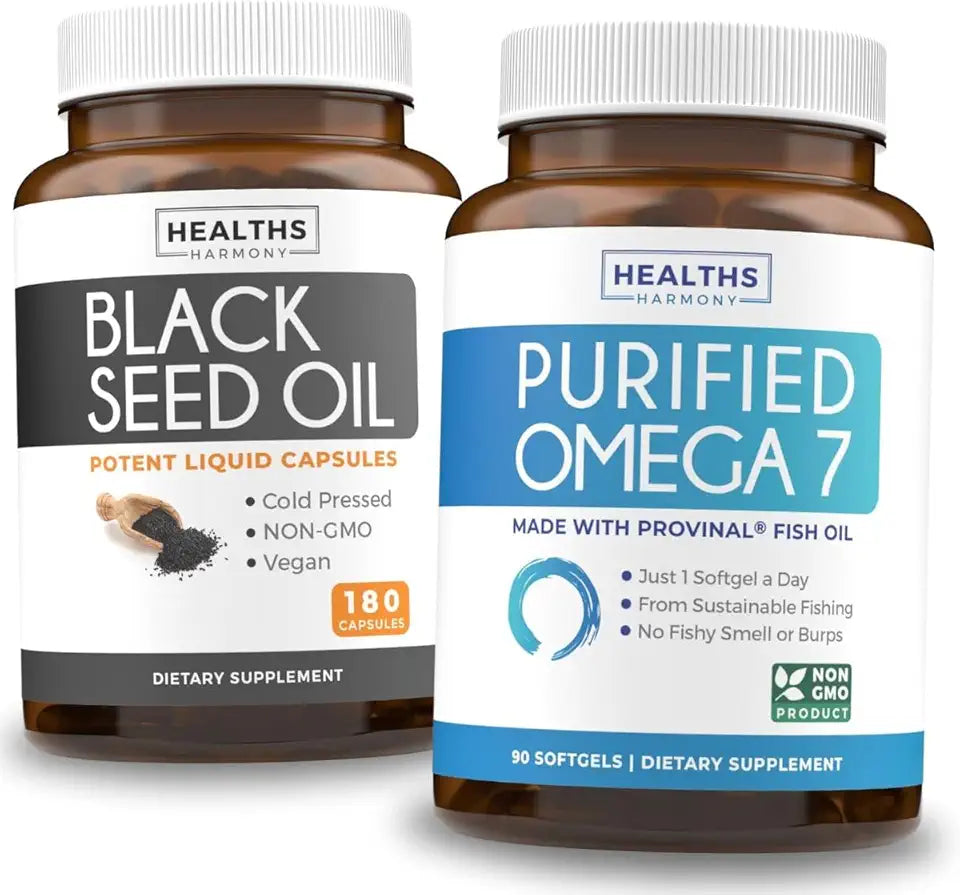 Omega 7 Softgels & Black Seed Oil 90 Softgels 180 Capsules I52821