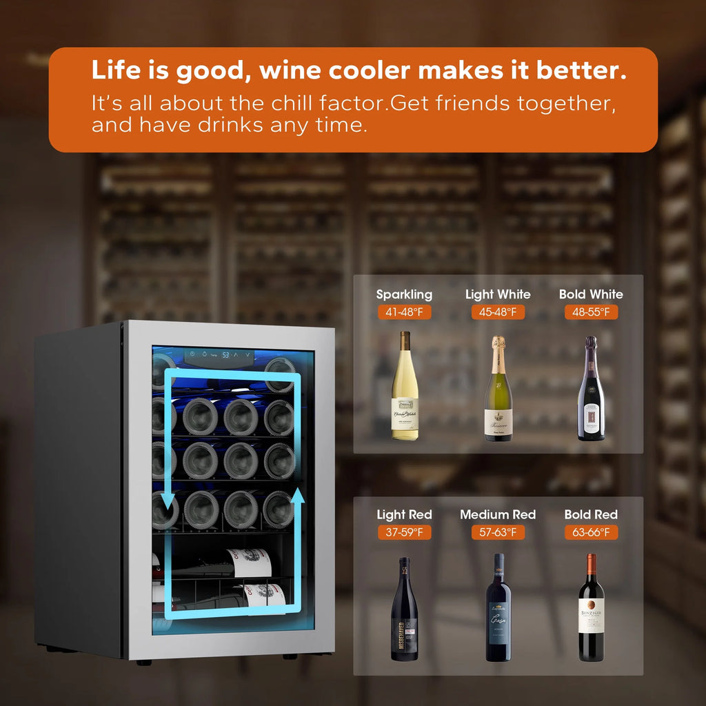 20 Bottle Mini Wine Fridge with Glass Door J411