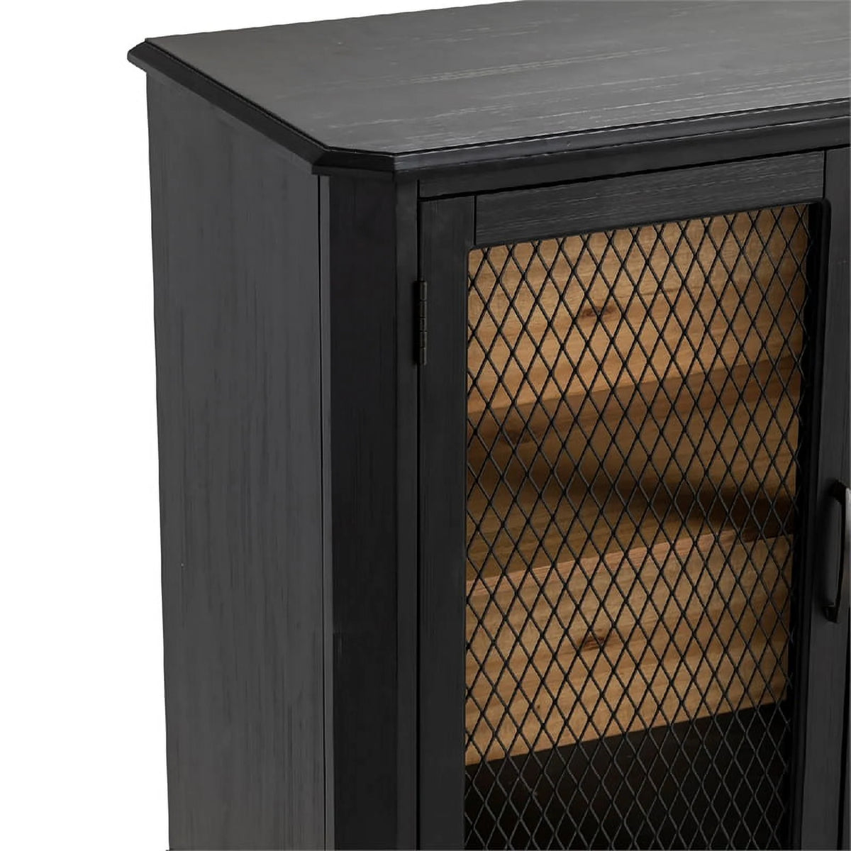 Black Wood 4 Door Sideboard B8395