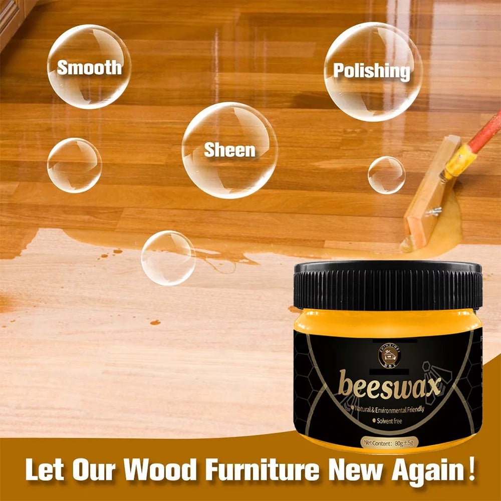 2Pcs Natural Beeswax Wood Furniture Cleaner and Polish Q582128