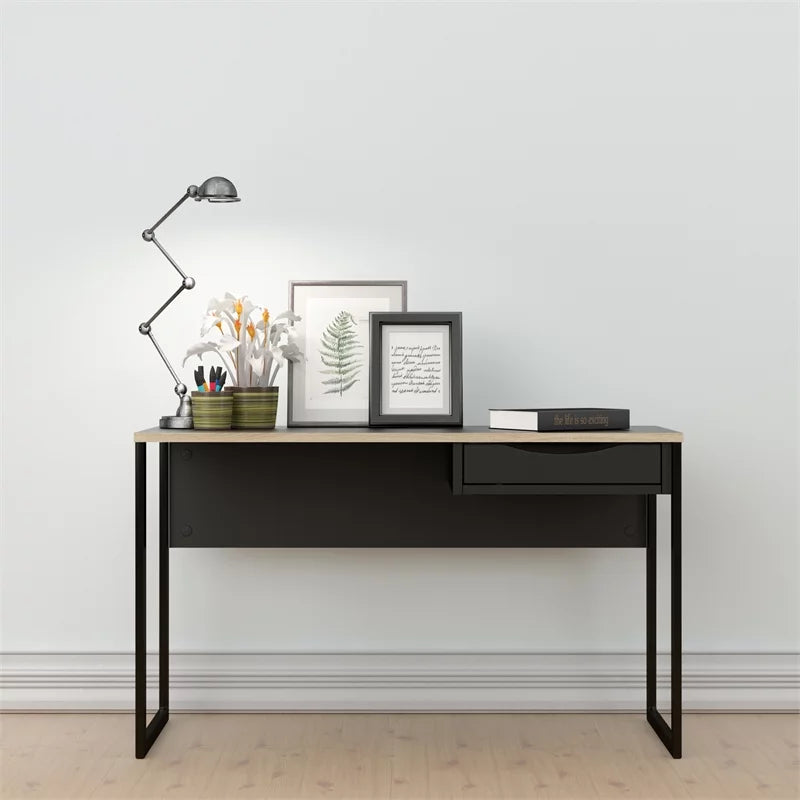 1 Drawer Desk in Black Matte and Oak O458