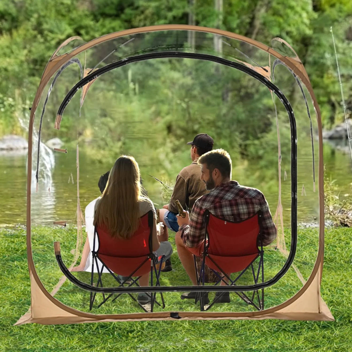 Pop-Up Tent with Removable Top Cover and Mesh Windows G887