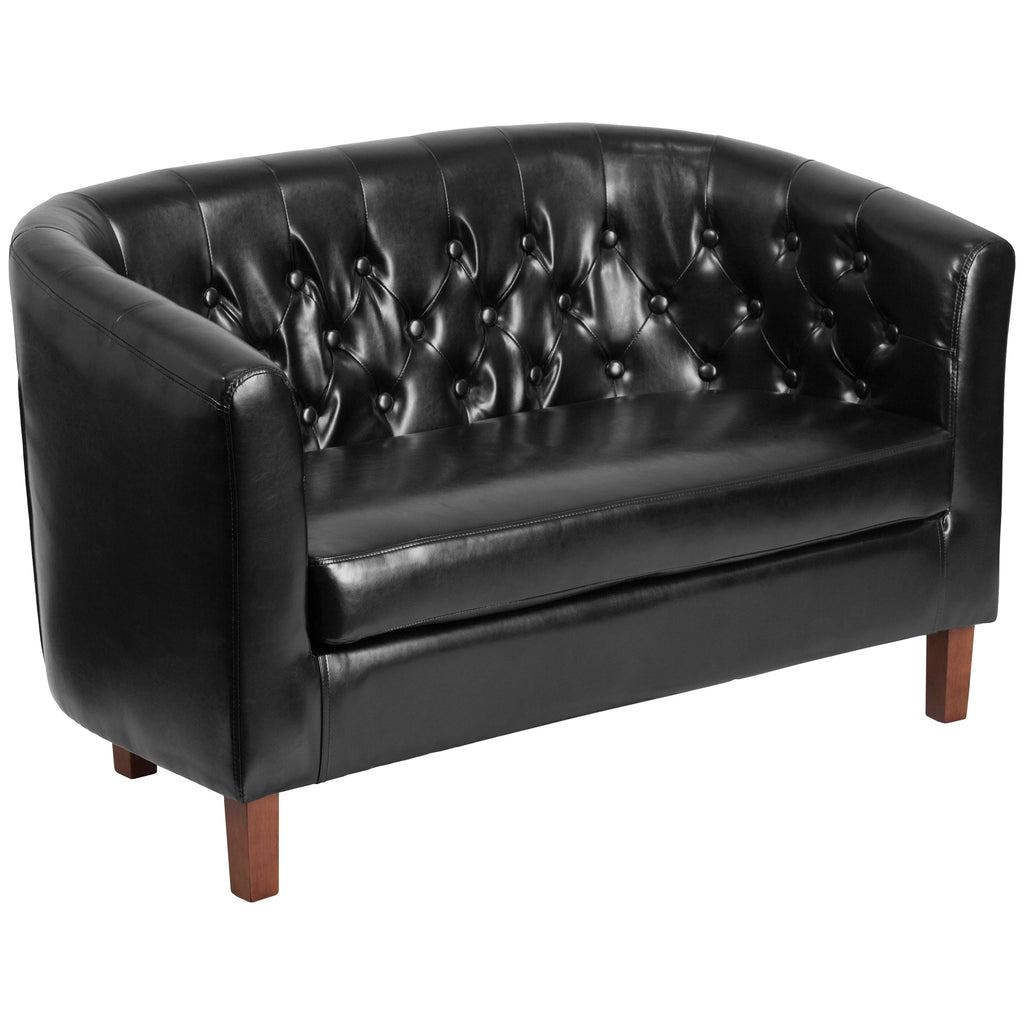 Black Tufted Loveseat V78843