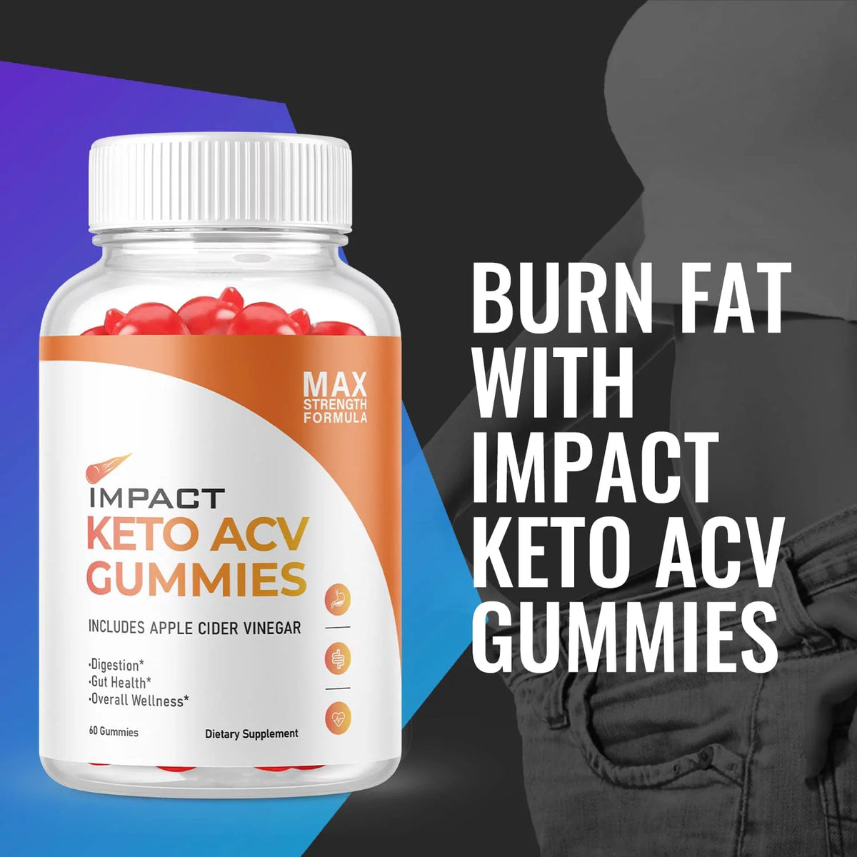 60 Gummies Keto ACV Dietary Supplement Y428