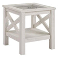 White Oak End Table with Storage Shelf W55128