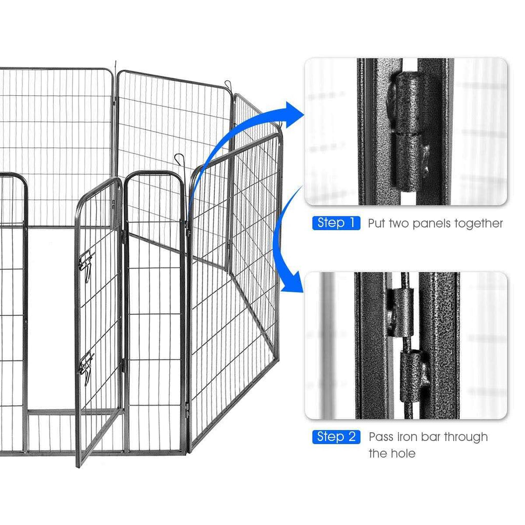 16/8 Panel Dog Playpen with Door G3401