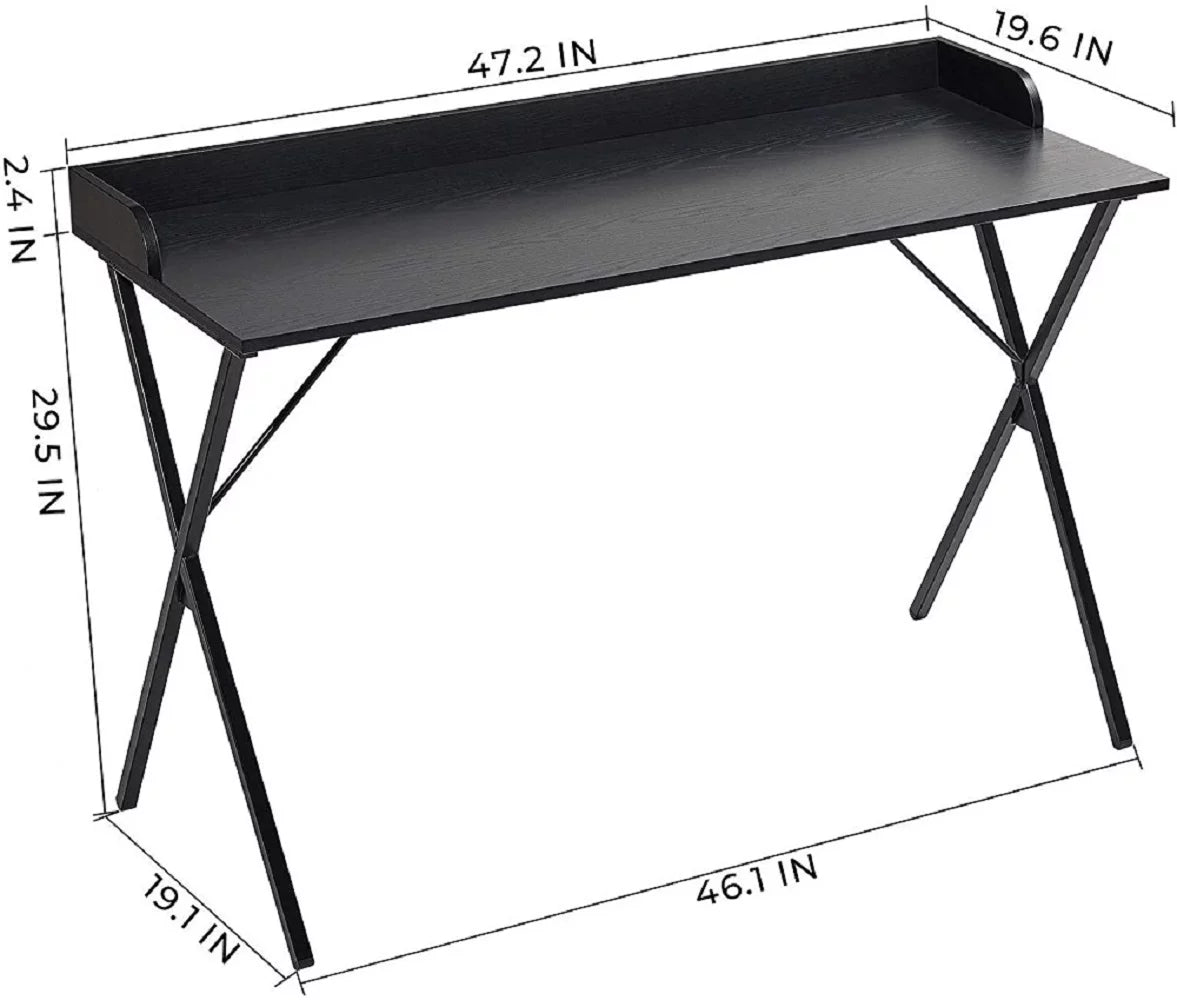 Computer Desk with Metal Frame in Black B33014